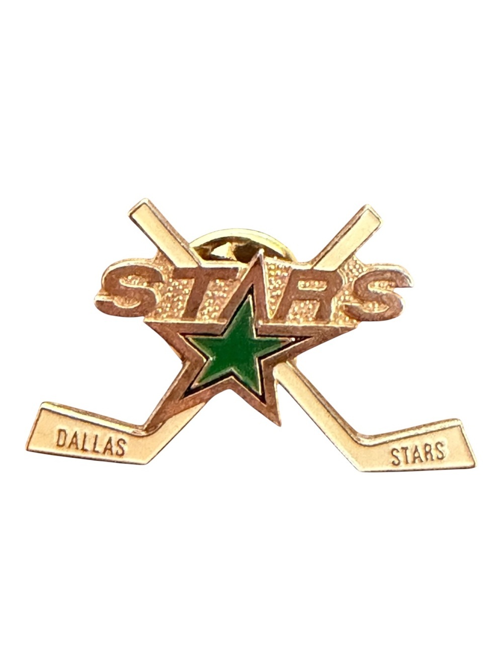 VTG Dallas Stars Crossed Sticks NHL Enamel Lapel Pin 2cm